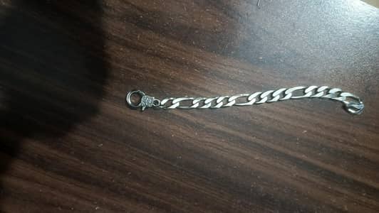 Pure Silver (Chandi) Figaro Bracelet for Men