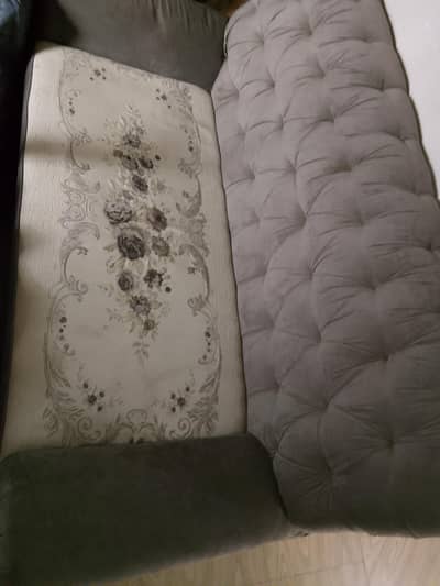 1,2,3seater grey& white velvet sofa sets excellent condition