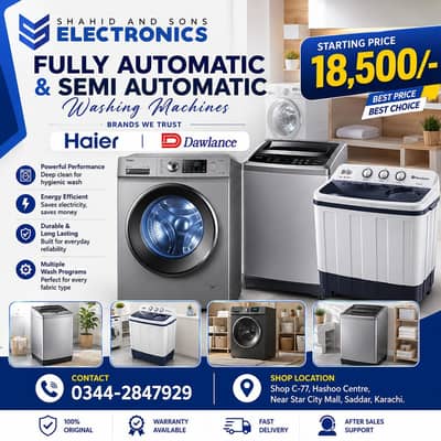 Fully & Semi Automatic Washing Machines | New Stock | Washing Machine