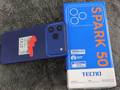 Tecno spark 50 6/128 7000 mah battery 18 watt fast charger