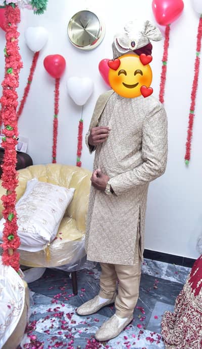 groom sherwani cut dana work