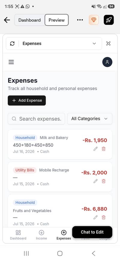 family  Expense and income app