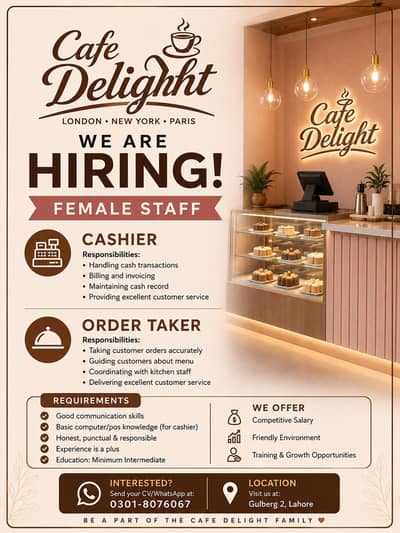 Female Cashier & Order Taker