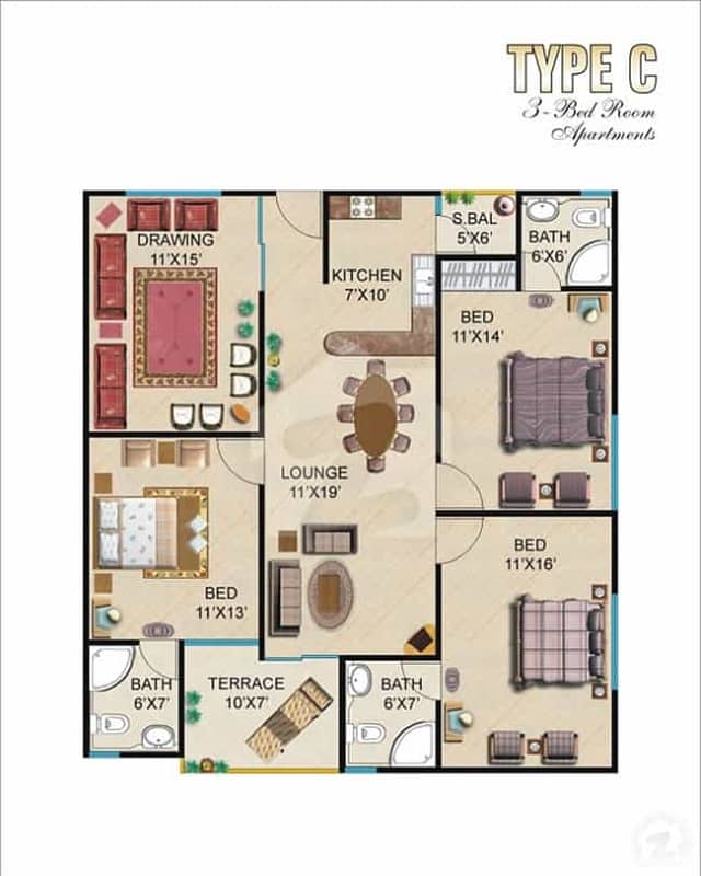 2 BED D D 1
