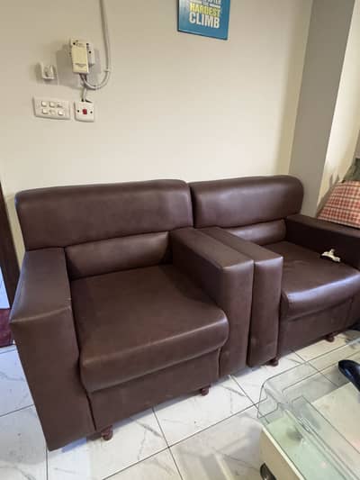 one 3-seater sofa and two single-seater chairs
