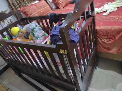 Wooden Baby Curt with Matress.