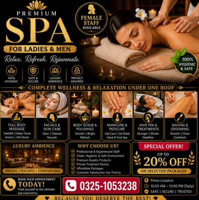 Premium Luxury Spa for Ladies & Men | Relax • RefreshRejuvenate •