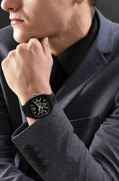 Men's Black Plastic Analogue Watch Lightweight Casual Wear