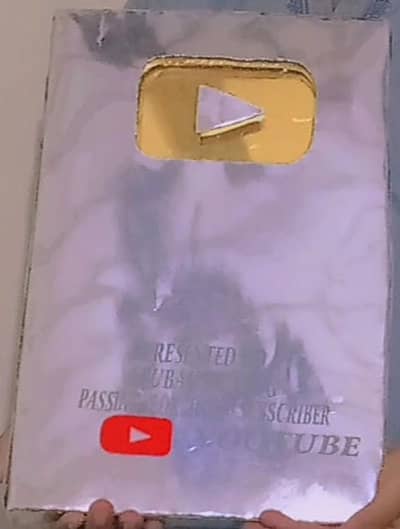 yah homemade silver play button hai my phone number 03213052523