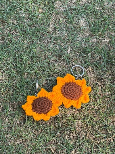 Crochet Sunflower key chains