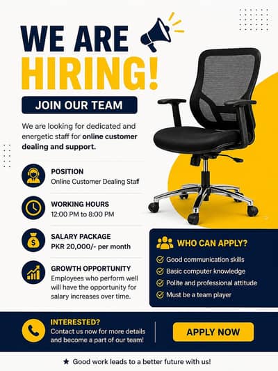 Online Customer Support Staff Needed male / female