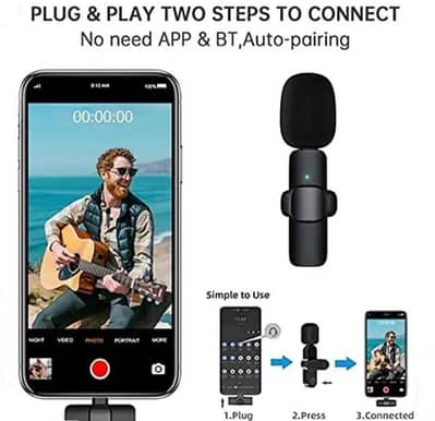 ​K8 Wireless Microphone (Type-C & iPhone Compatible) - Brand New