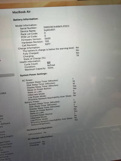 USED MACBOOK AIR STARLIGHT  15 inch 16/256. MW1j3