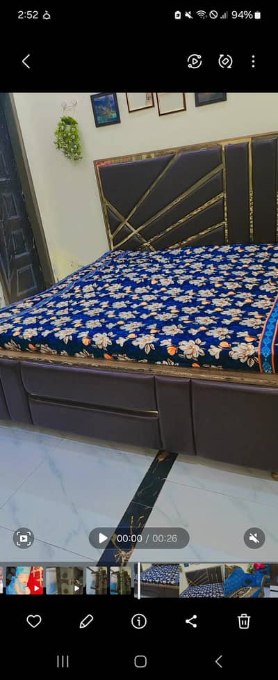 bed set with side table and dressing