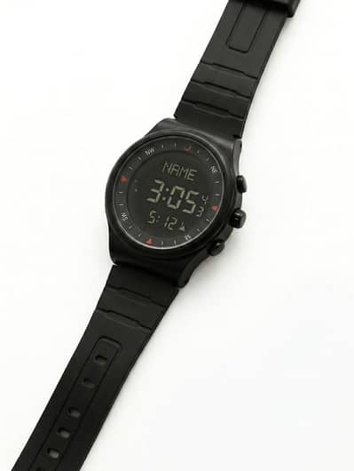 Alfajr WY-16 Islamic Digital Watch – Sleek Black Sport Edition