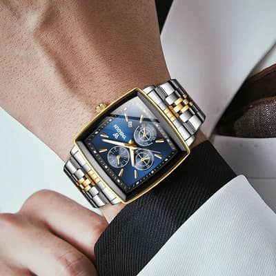 2026 Luxury Men's Square Watch - Waterproof & Luminous