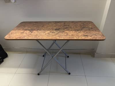 Portable 4ft Folding Dining Table/Study Desk with adjustable height