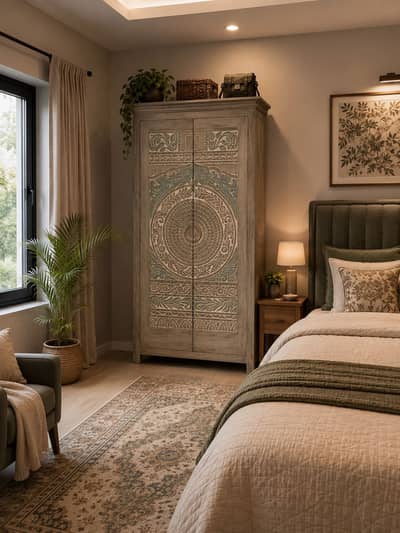 Hand carved wardrobe