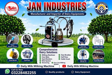 Milking Machine for cows and buffalos, Showering , Dairy fans, Mats