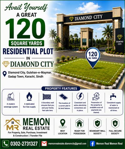 Avail Yourself A Great 120 Square Yards Residential Plot In Diamond City