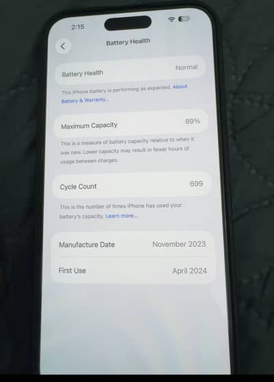 Apple iPhone 15 Pro Max 256GB Bypass Black 10/10 Battery 89