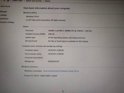 dell i7 4th 256gb ssd
