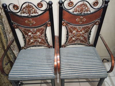 Steel Chair and Glass Table Set for Sale - Iron Frame