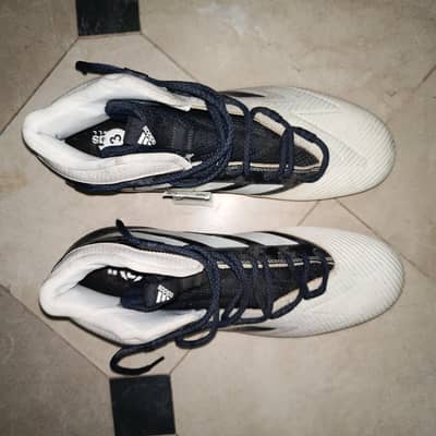 Size 13 Adidas Freak Carbon Mid Football/Lacrosse Cleats White/Navy