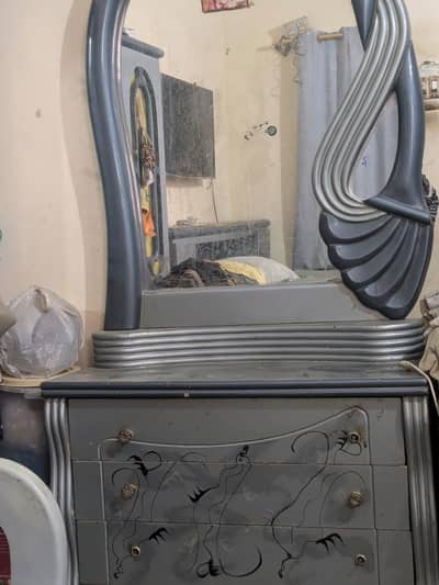 wooden dresser with mirror