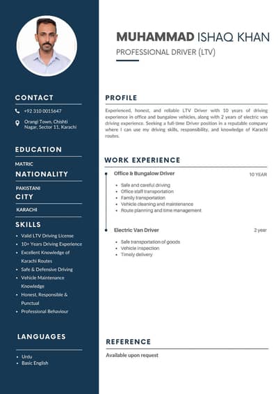 I need driving job .