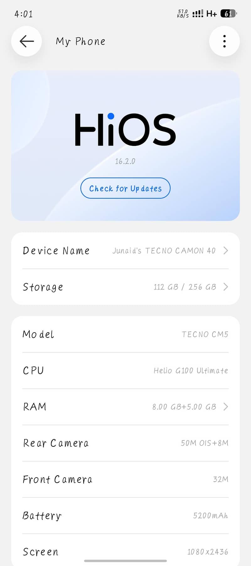 Tecno CAMON 40 7