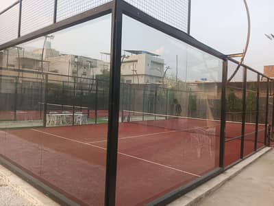 2 Padel courts with mondo approved Terracotta turf