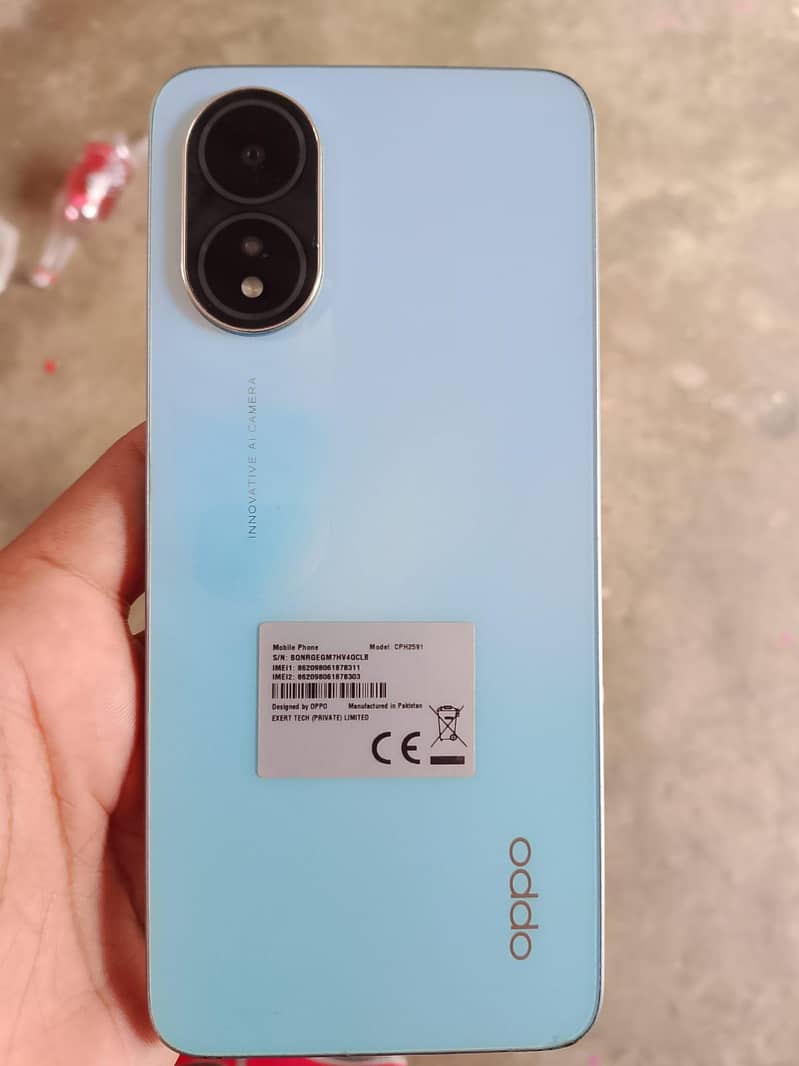 Oppo A18 4GB+4GB/128GB PTA Approved Box Available 0