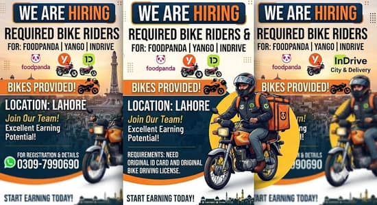 Need a  bike rider for  indrive yango food pand