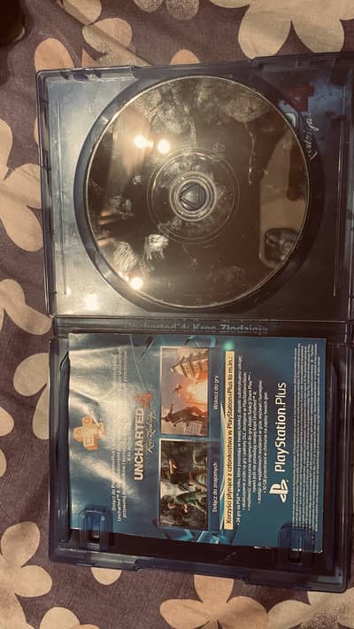 Almost new playstation Uncharted 4 cd-one of the best games on ps4