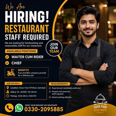 Restaurant Staff Required