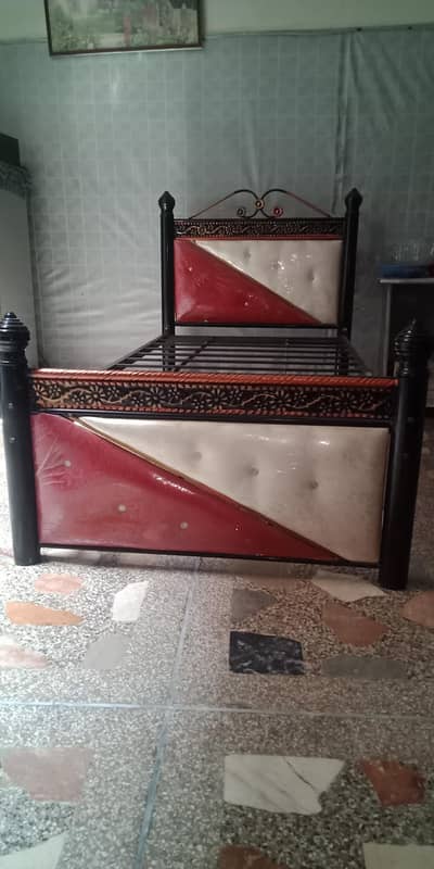 2 single iron beds for sale with mattress
