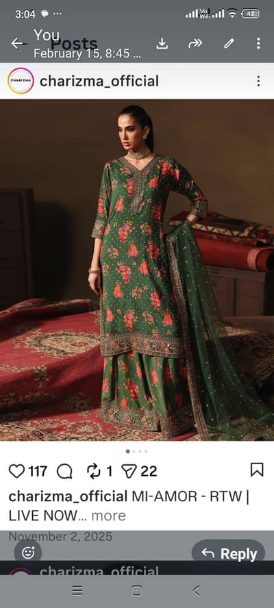 charizma, zaha, maryam Hussain all dresses available