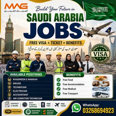 Jobs in Saudia, job in Makkah, Company staff Visa , jobs Male & Female
