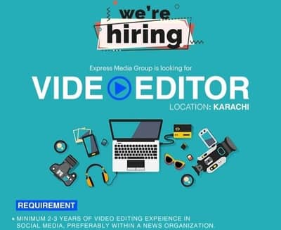 We are looking for Video Editor
