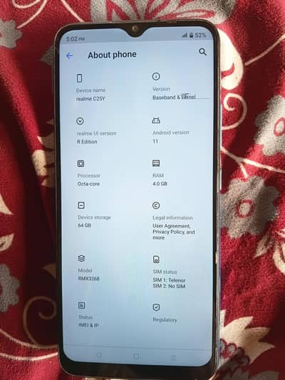 `Realme C25Y 4GB 64GB PTA Approved - Charger box ke sath`