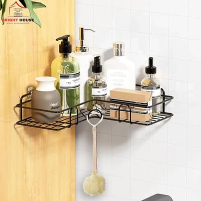 Adhesive Bathroom Corner Shelf | No Drill | Waterproof Storage Rack