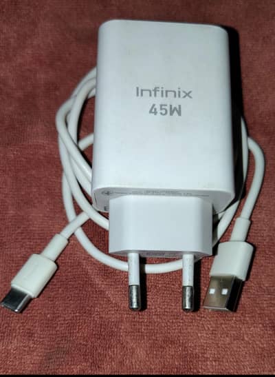 infinix box pulled 45 watt charger+cable, hot 60 pro