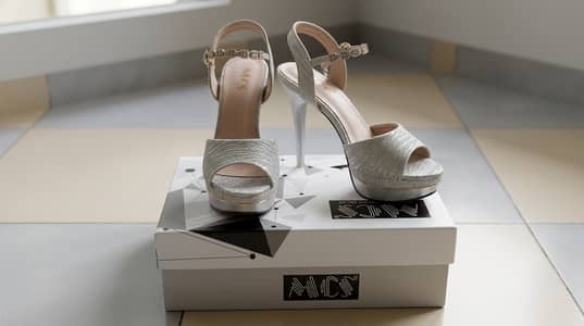 Silver Bridal & Party High Heels | Size 40 | 6-Inch Heel | Worn Once