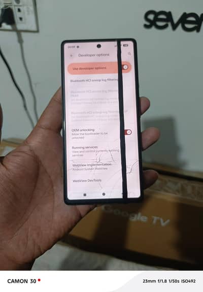 Google pixel 6a 6/128 glass crack and line working good