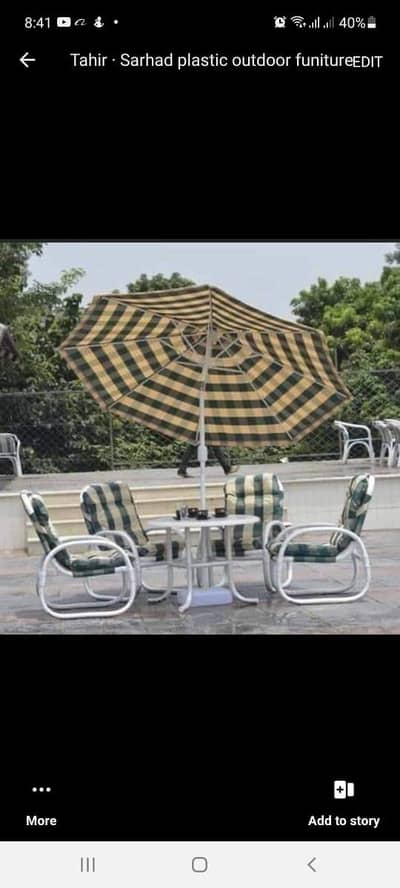 outdoor chair and table
