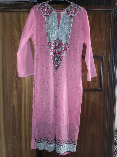 Party wear Mauve pink colour dress