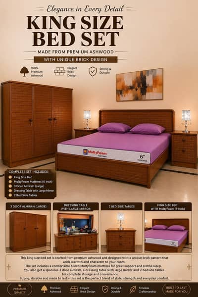 Bed || Luxury Bed || Ashwood bed || Steel Bed for Sale