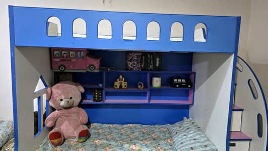 Kids Wooden Bunk Bed with Storage & Ladder | Excellent Condition