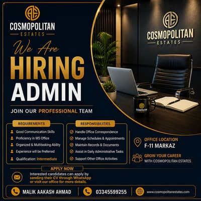 We're Hiring – Admin Staff